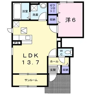 カルドラルーチェ【1階】の間取り