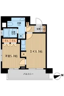 ラクラス田町 402号室【4階】の間取り