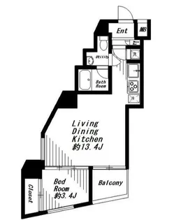 ビバリーホームズ麻布十番【8階】の間取り