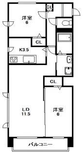 グランコート山鼻【6階】の間取り