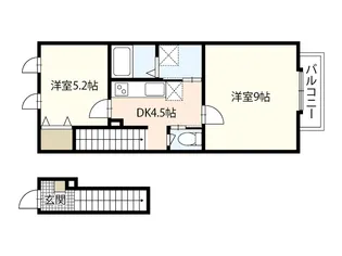Casa_del_Fiume【2階】の間取り