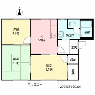 カーサヴェルデ 2棟【2階】の間取り