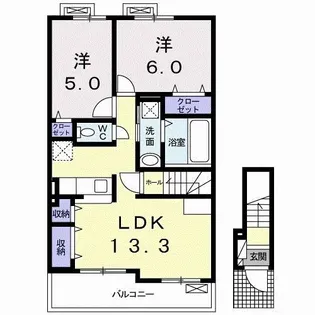 ブローテII【2階】の間取り