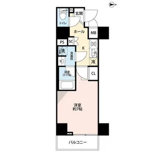 プレール ドゥーク住吉IV【11階】の間取り