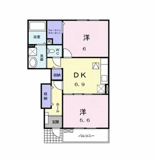 ヴァン・ヴェールB【1階】の間取り