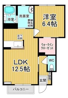 クラヴィエ・あずま【1階】の間取り