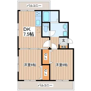 彩雲荘【2階】の間取り