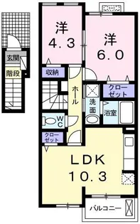 ラフレシール【2階】の間取り