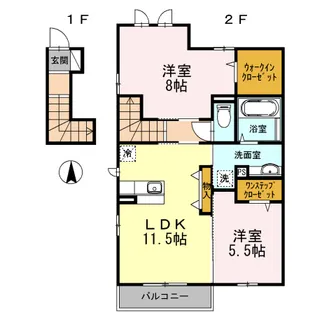 グランデュオII番館【2階】の間取り