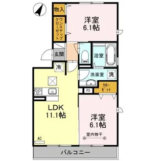 コスモ・アルカディア【1階】の間取り