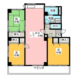 パークウエスト貴船B棟【2階】の間取り