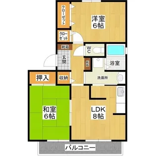 グリーンコーポB棟【2階】の間取り