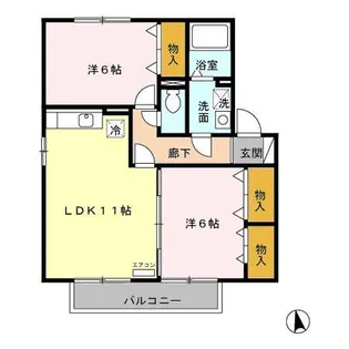 ルミエール(下塙)B【2階】の間取り