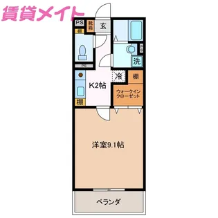 プチフォレスト能褒野【2階】の間取り