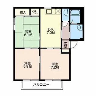 トライアンフ花岡 B【2階】の間取り