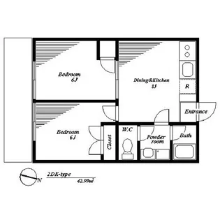 マンションエスポワール【1階】の間取り
