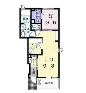 サニーサイドパークV【1階】の間取り