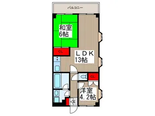 ブルーミングハイツ1【5階】の間取り