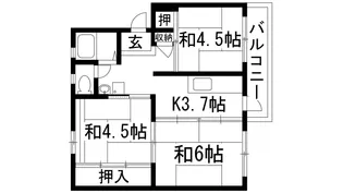 逆瀬川15号棟【1階】の間取り