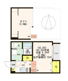 エス・ルミエール【1階】の間取り