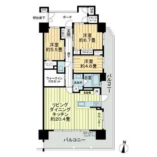 ヴェルディ古市駅前【6階】の間取り