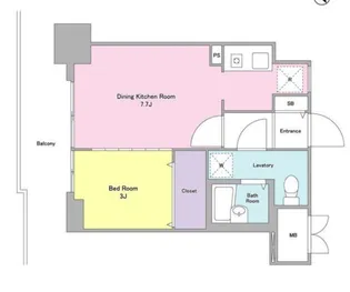 ラフュージュ大井町【7階】の間取り