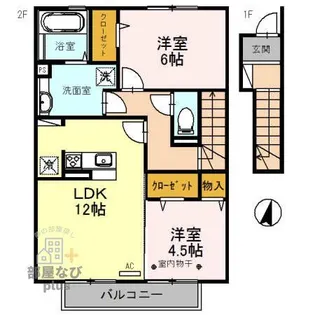 エステート西堀II【2階】の間取り