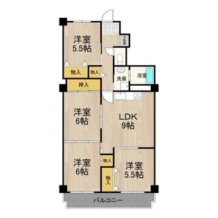 フェルザ西宮【1階】の間取り