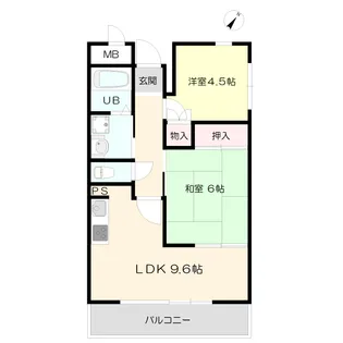 フロール中山手【3階】の間取り
