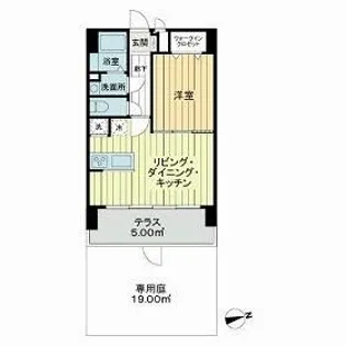 マリンシティダイヤモンドパレス【1階】の間取り