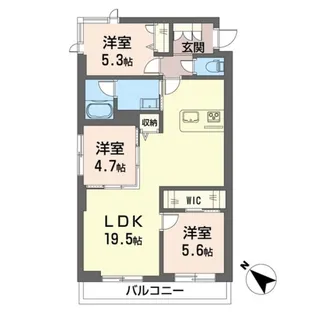 ホクレア聖蹟桜ヶ丘【3階】の間取り
