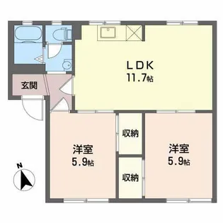 フレグランススギヤマA【1階】の間取り