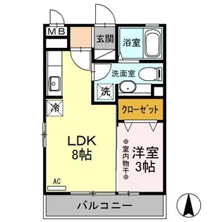 クレール シャンブル【2階】の間取り