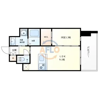 S-RESIDENCE難波西alter【2階】の間取り