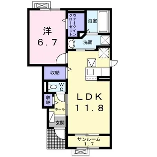 サンエアリーハウス【1階】の間取り