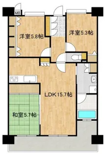 コアマンションルネス九品寺【11階】の間取り