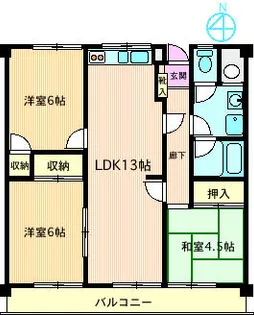 ヴィラ海老名【2階】の間取り