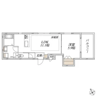 スカイメゾンYAWATA【3階】の間取り