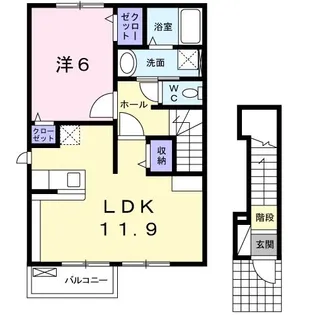 エーデルワイス【2階】の間取り