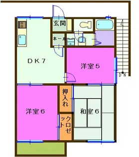 リヴェール玉前B棟【2階】の間取り
