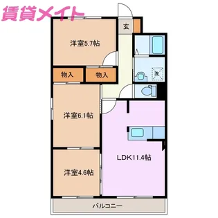 リバーサイド天白【2階】の間取り