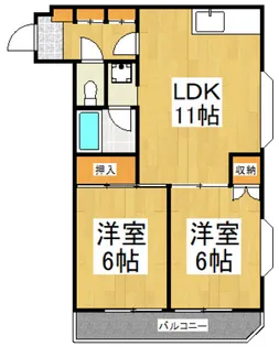 メゾン一ツ橋学園【4階】の間取り