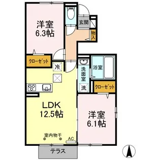 ヴィラエスポワール【1階】の間取り