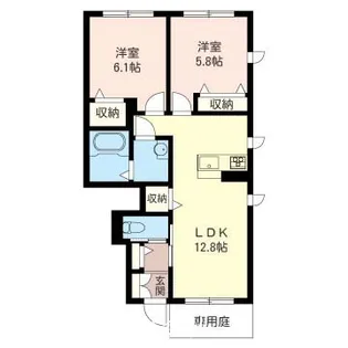 シャインファーストB【1階】の間取り