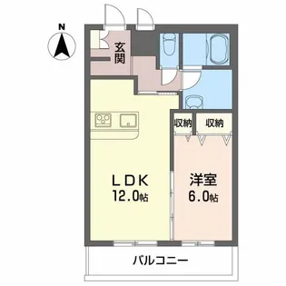 マンションドム北福島【1階】の間取り