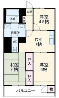 南西ハイツサカモト【1階】の間取り