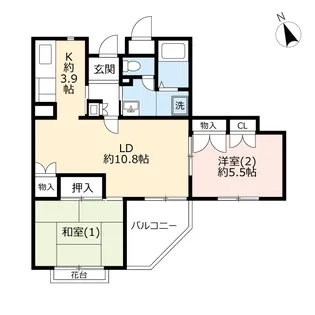 UR多摩ニュータウンリベレ向陽台【2階】の間取り