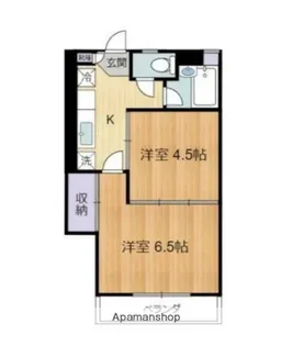 ハイツ一ツ木【1階】の間取り