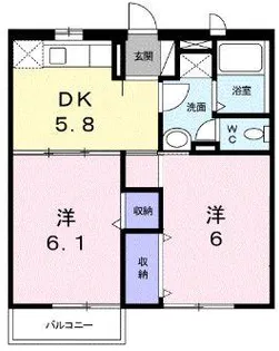 ブランドールB(美ノ郷町)【1階】の間取り