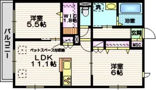 ラ・メゾン天王台【2階】の間取り